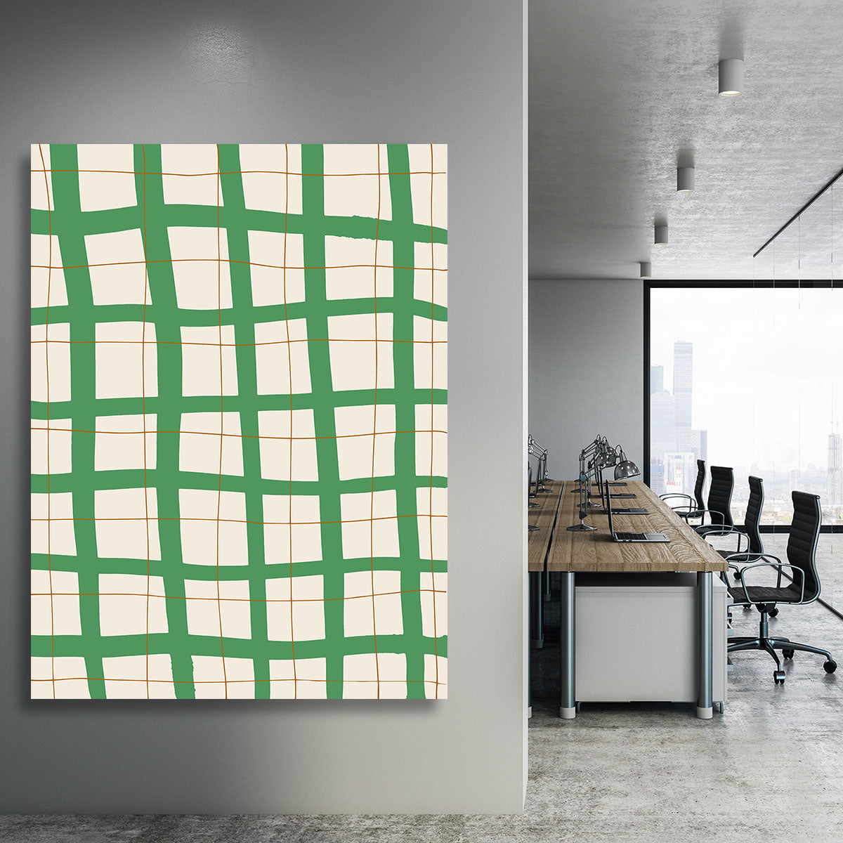 Green Grid Canvas Print or Poster - 1x - 3