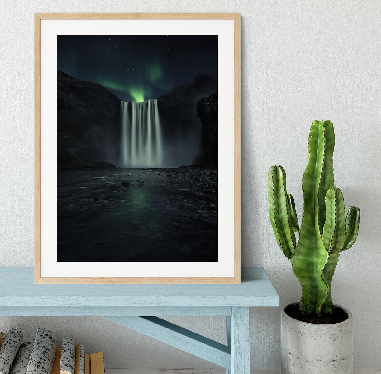 Green Night Framed Print - Canvas Art Rocks - 3