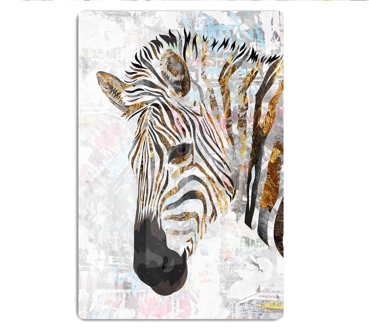 Grunge gold zebra Acrylic Block - 1x - 1
