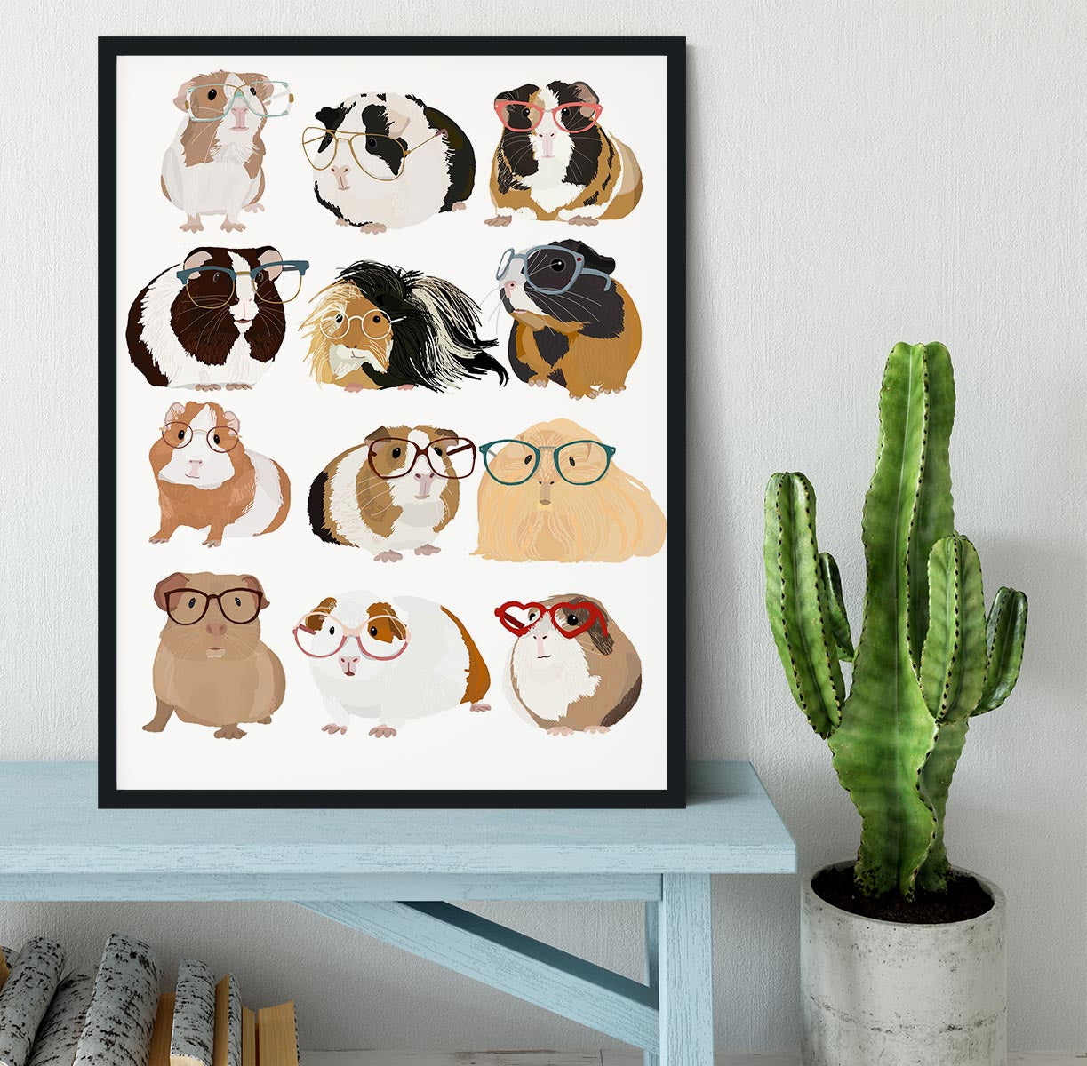 Guinea Pig in Glasses Framed Print - 1x - 2