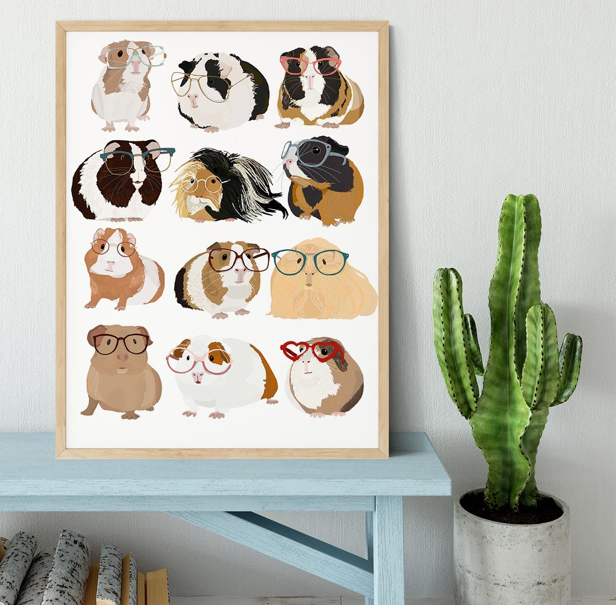 Guinea Pig in Glasses Framed Print - 1x - 4