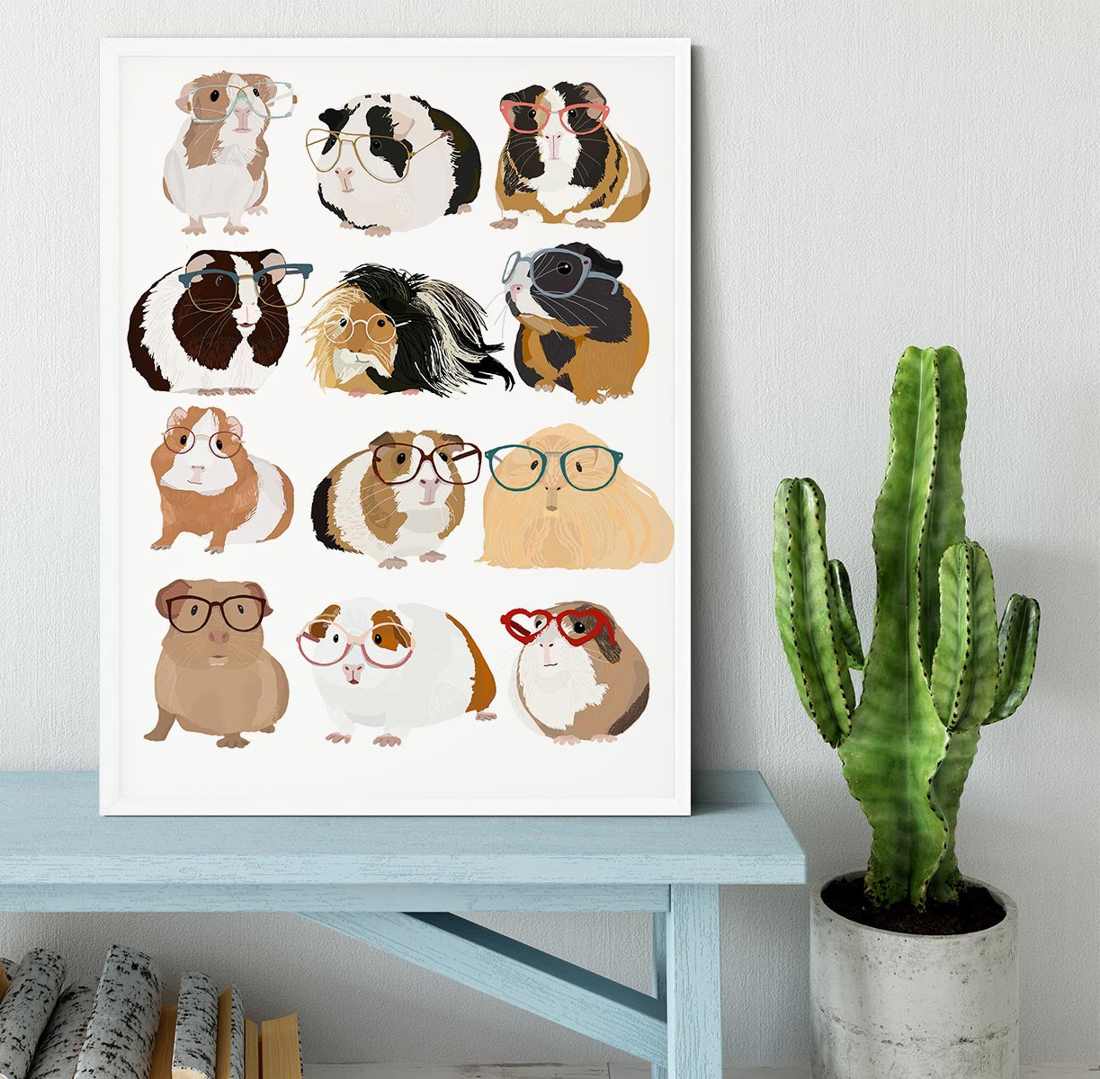 Guinea Pig in Glasses Framed Print - 1x -6