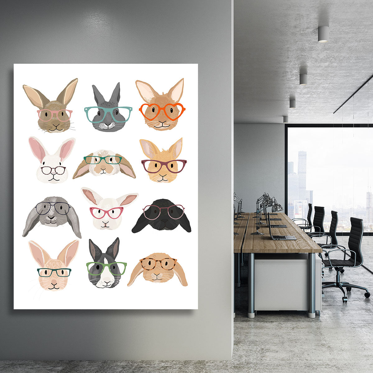 H Rabbits Canvas Print or Poster - 1x - 3