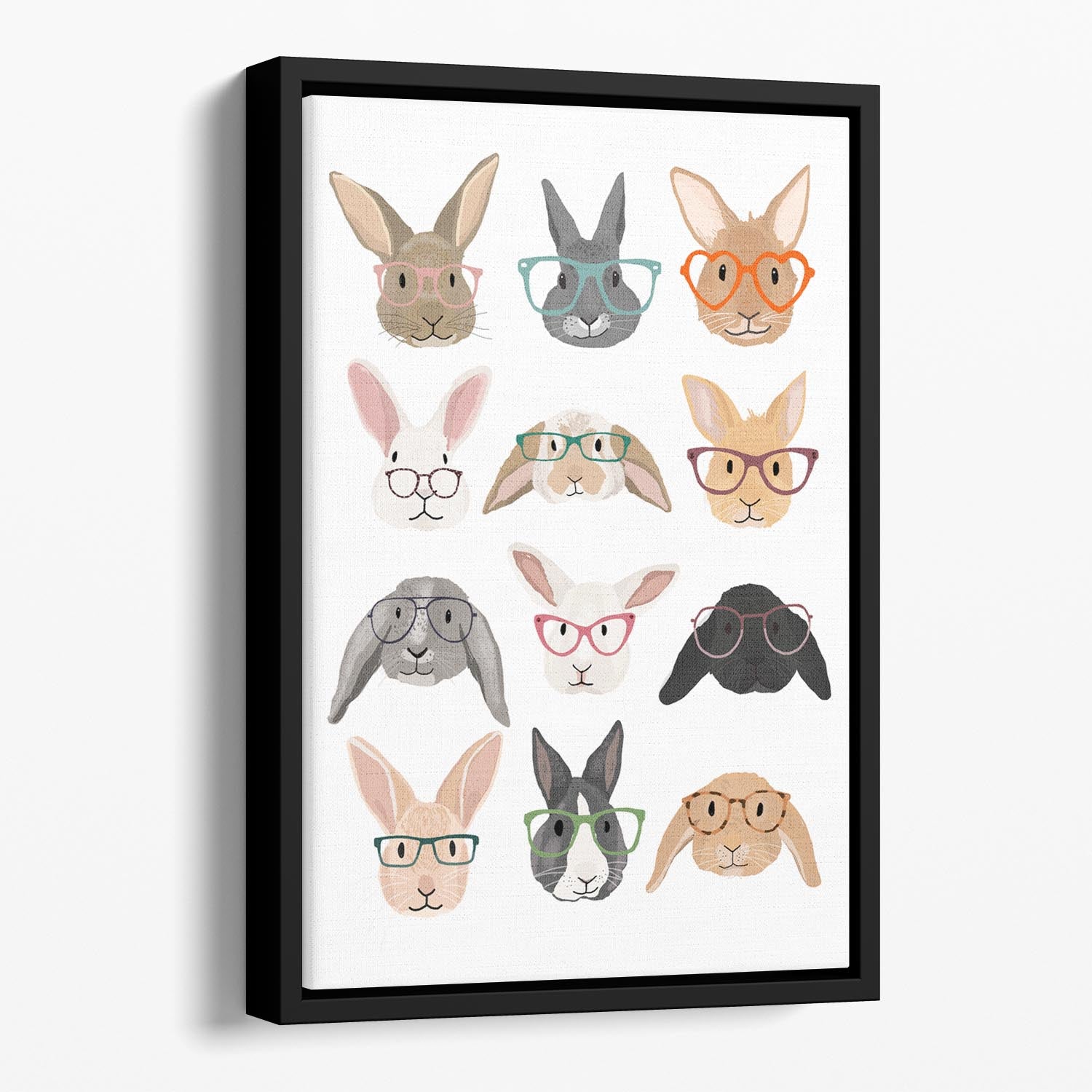 H Rabbits Floating Framed Canvas - 1x - 1