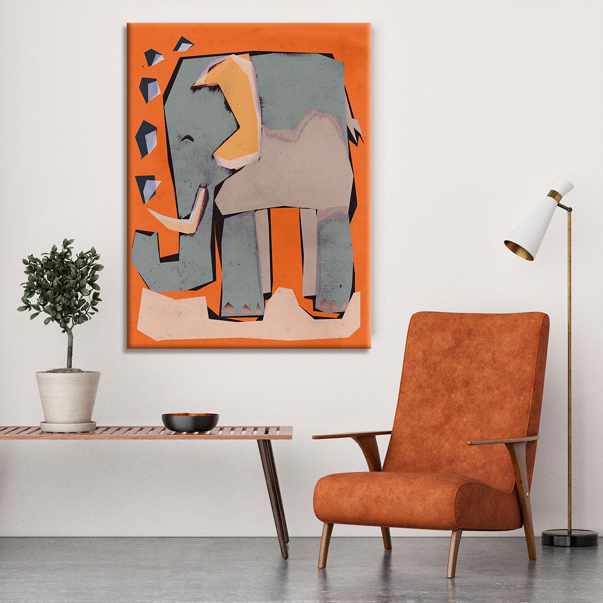 Happy Elephant Canvas Print or Poster - 1x - 6