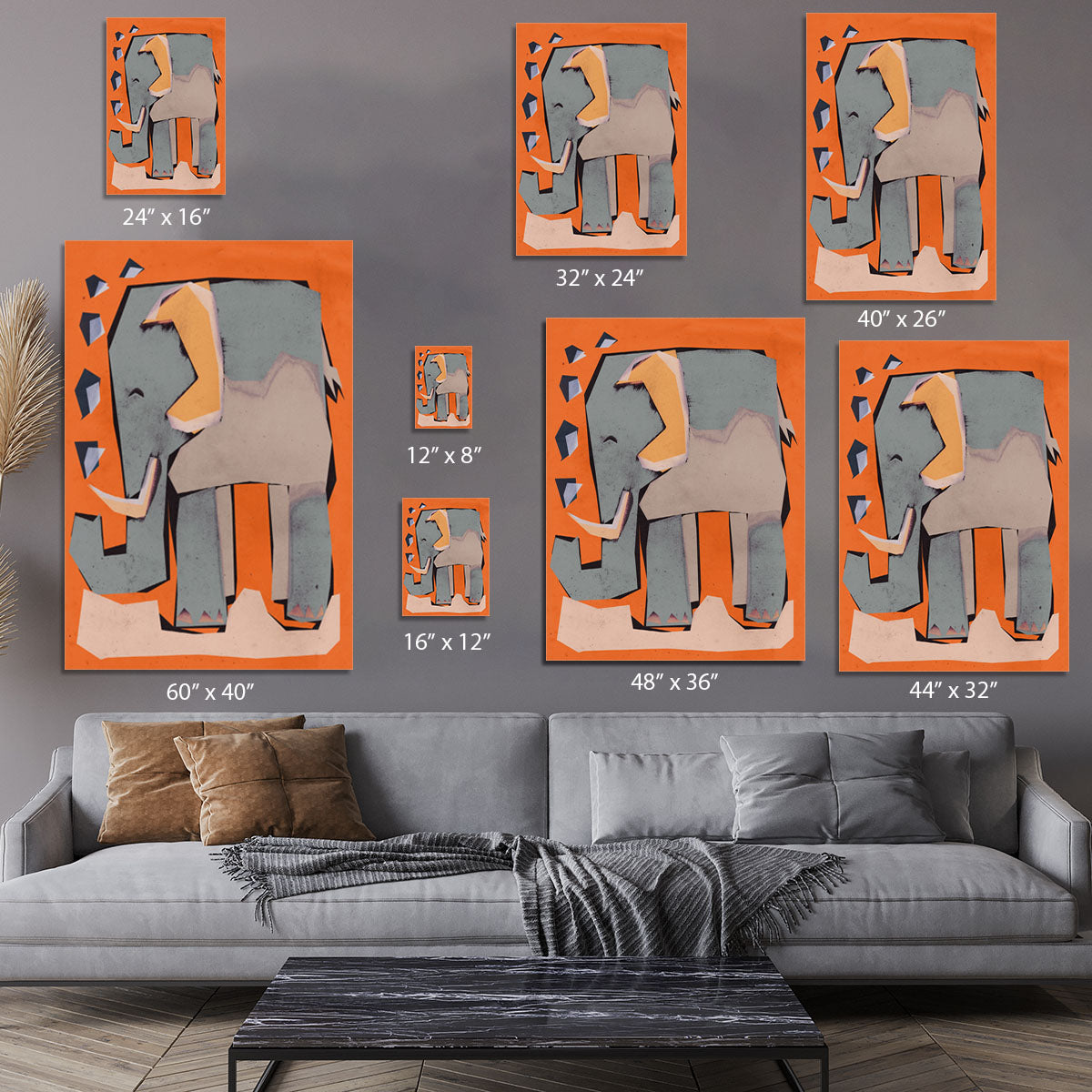 Happy Elephant Canvas Print or Poster - 1x - 7