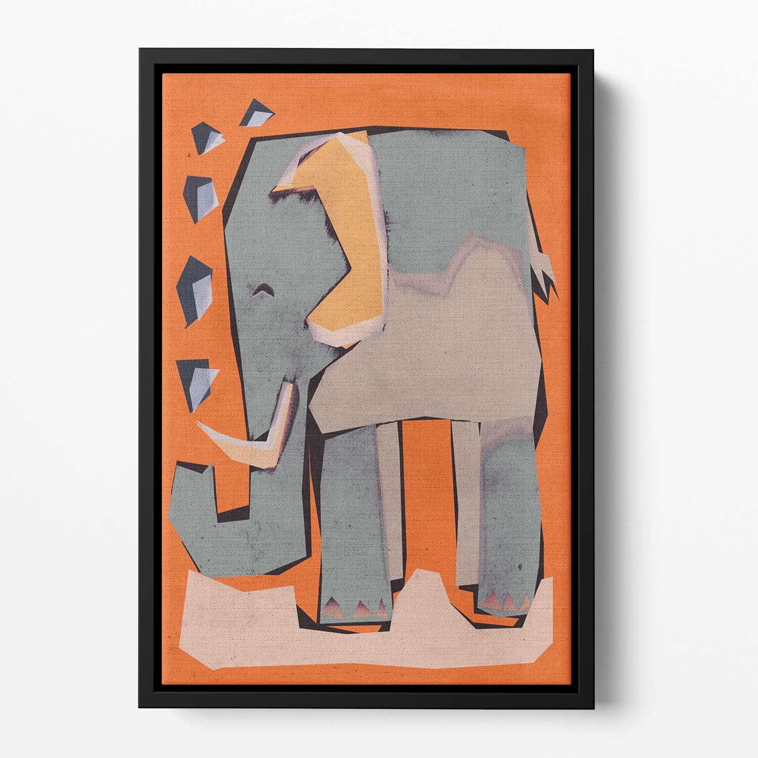 Happy Elephant Floating Framed Canvas - 1x - 2