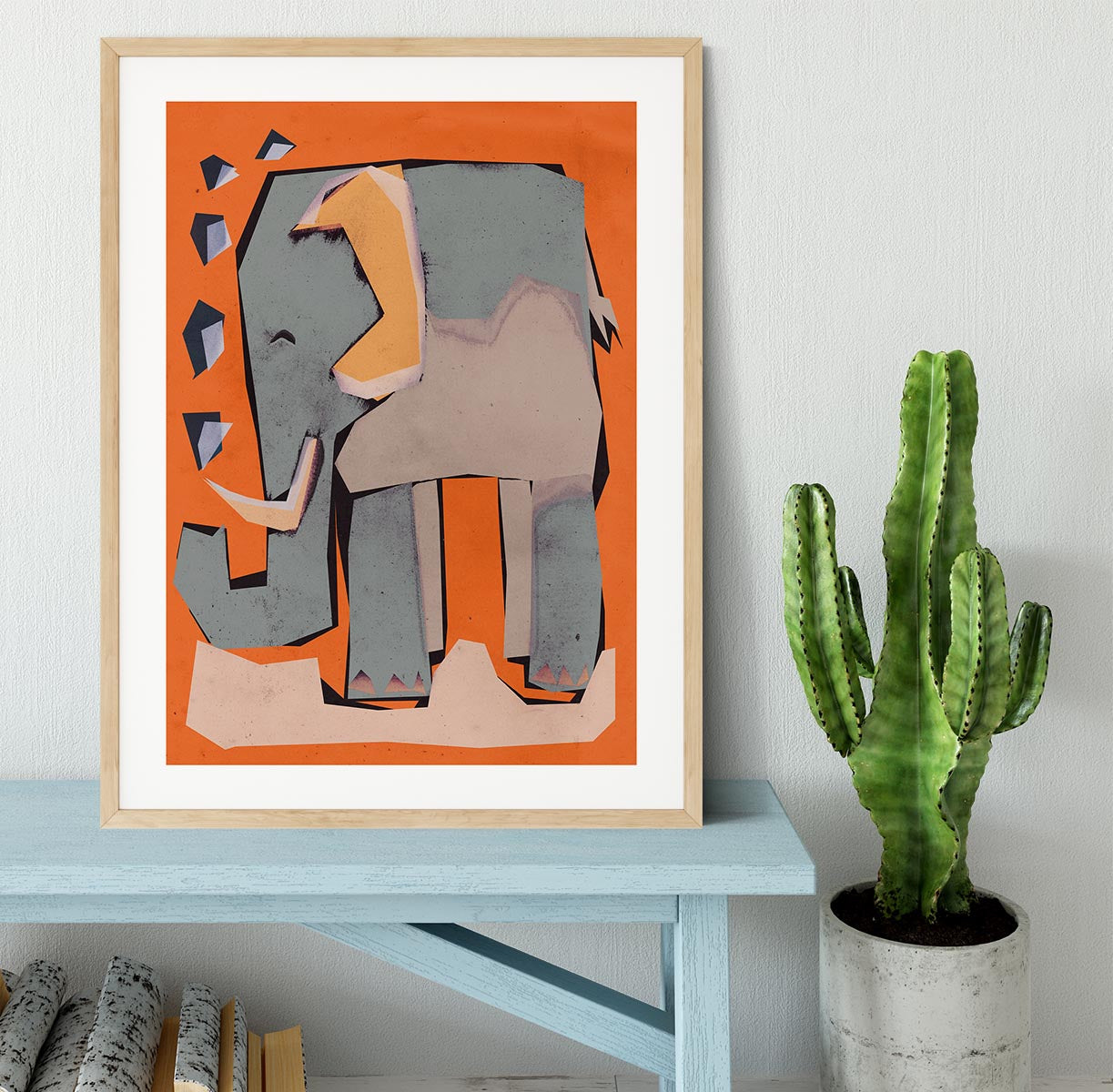 Happy Elephant Framed Print - 1x - 3