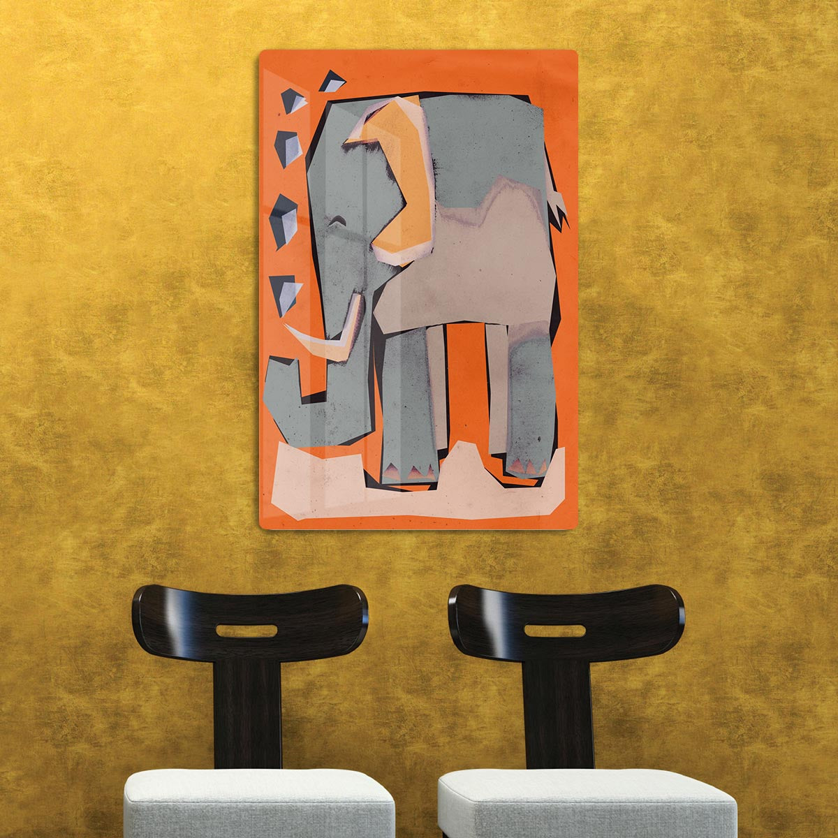 Happy Elephant Acrylic Block - 1x - 2