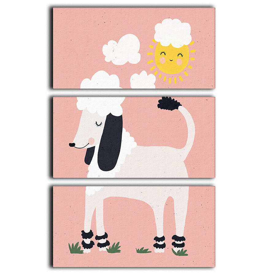 Happy Poodle 3 Split Panel Canvas Print - 1x - 1