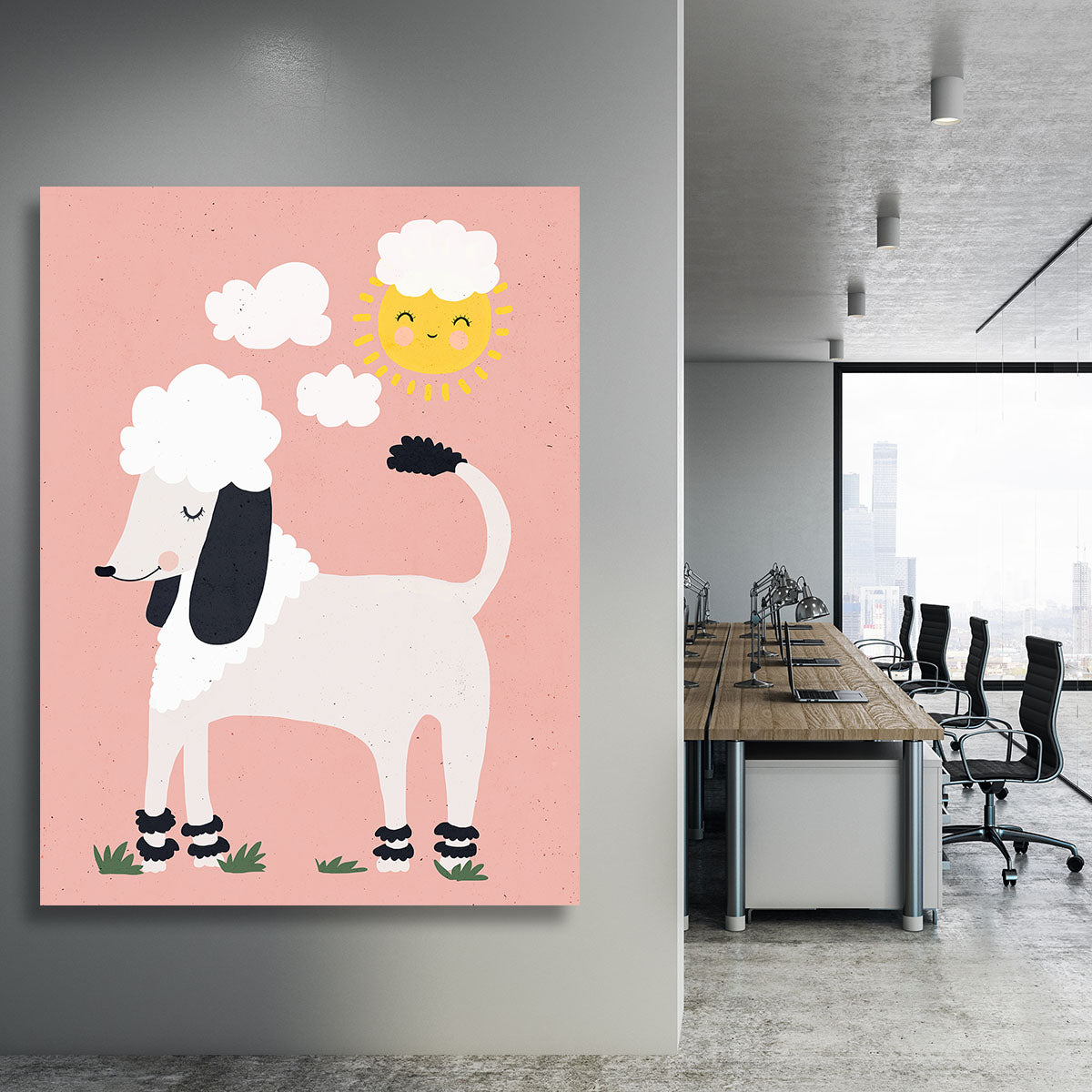 Happy Poodle Canvas Print or Poster - 1x - 3