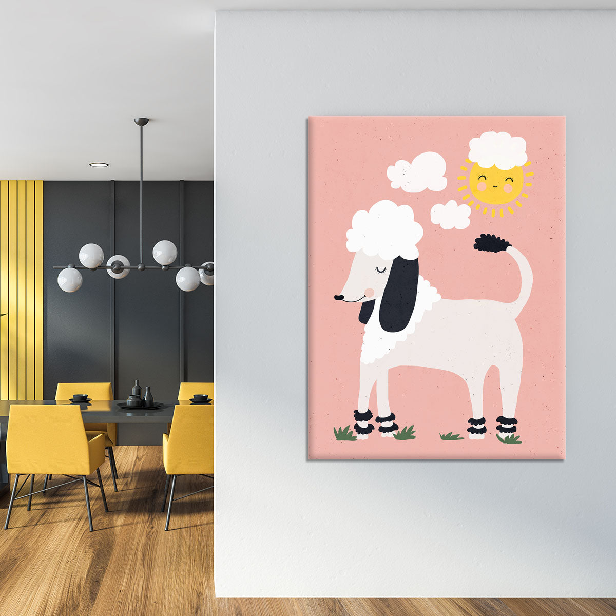 Happy Poodle Canvas Print or Poster - 1x - 4