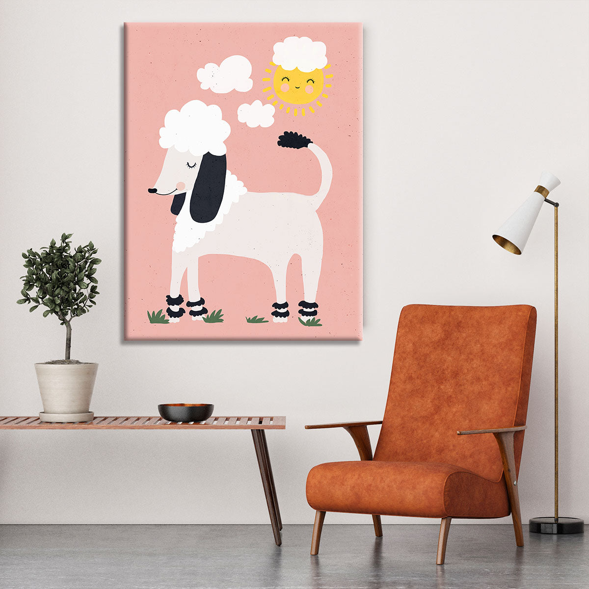 Happy Poodle Canvas Print or Poster - 1x - 6