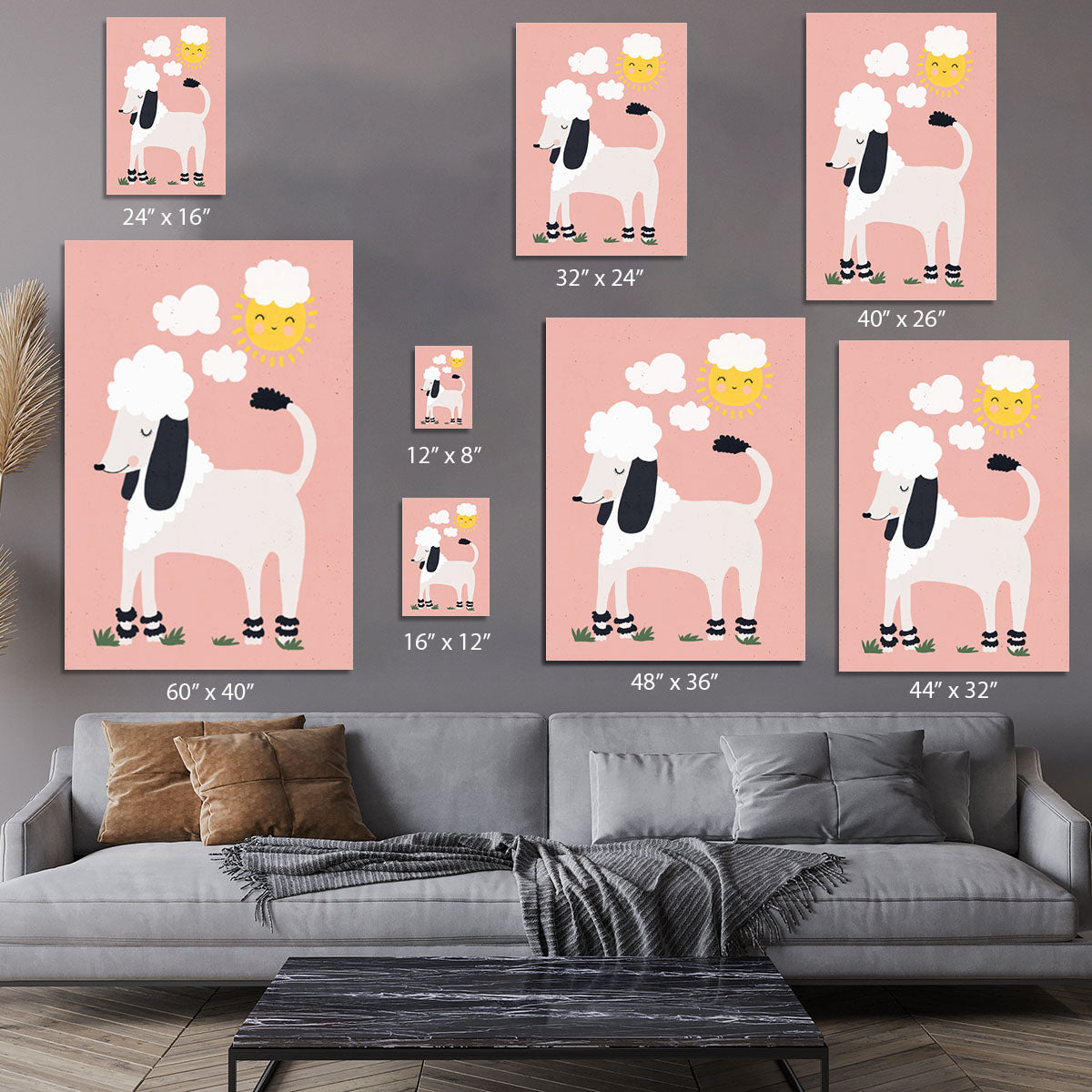 Happy Poodle Canvas Print or Poster - 1x - 7