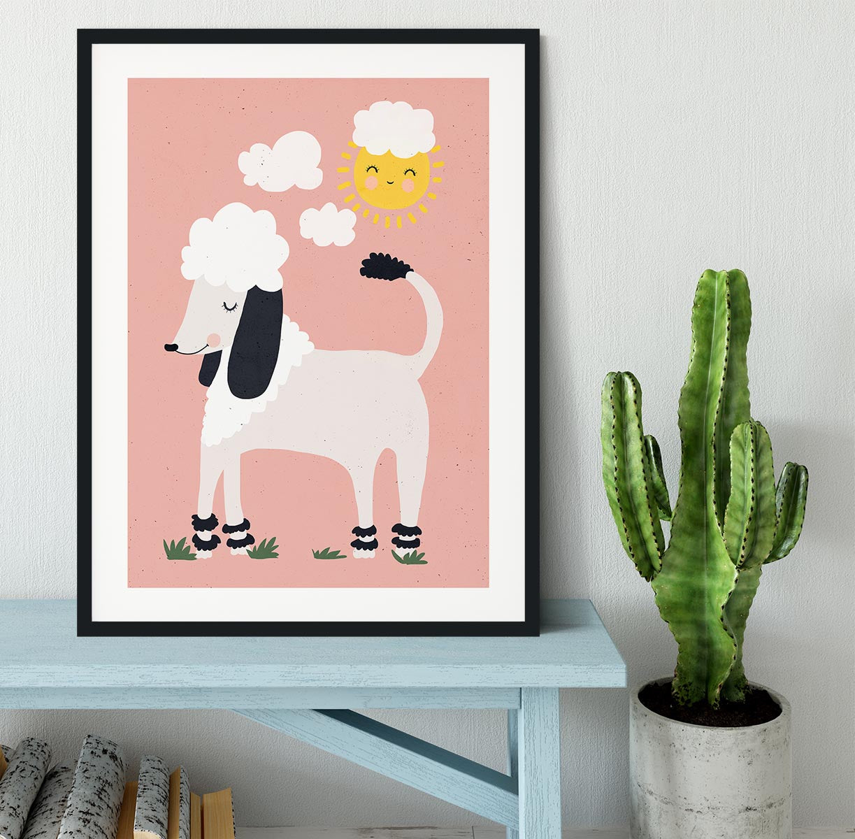 Happy Poodle Framed Print - 1x - 1