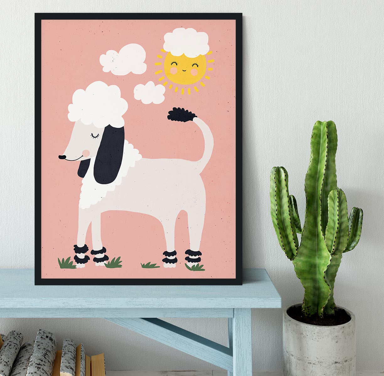 Happy Poodle Framed Print - 1x - 2