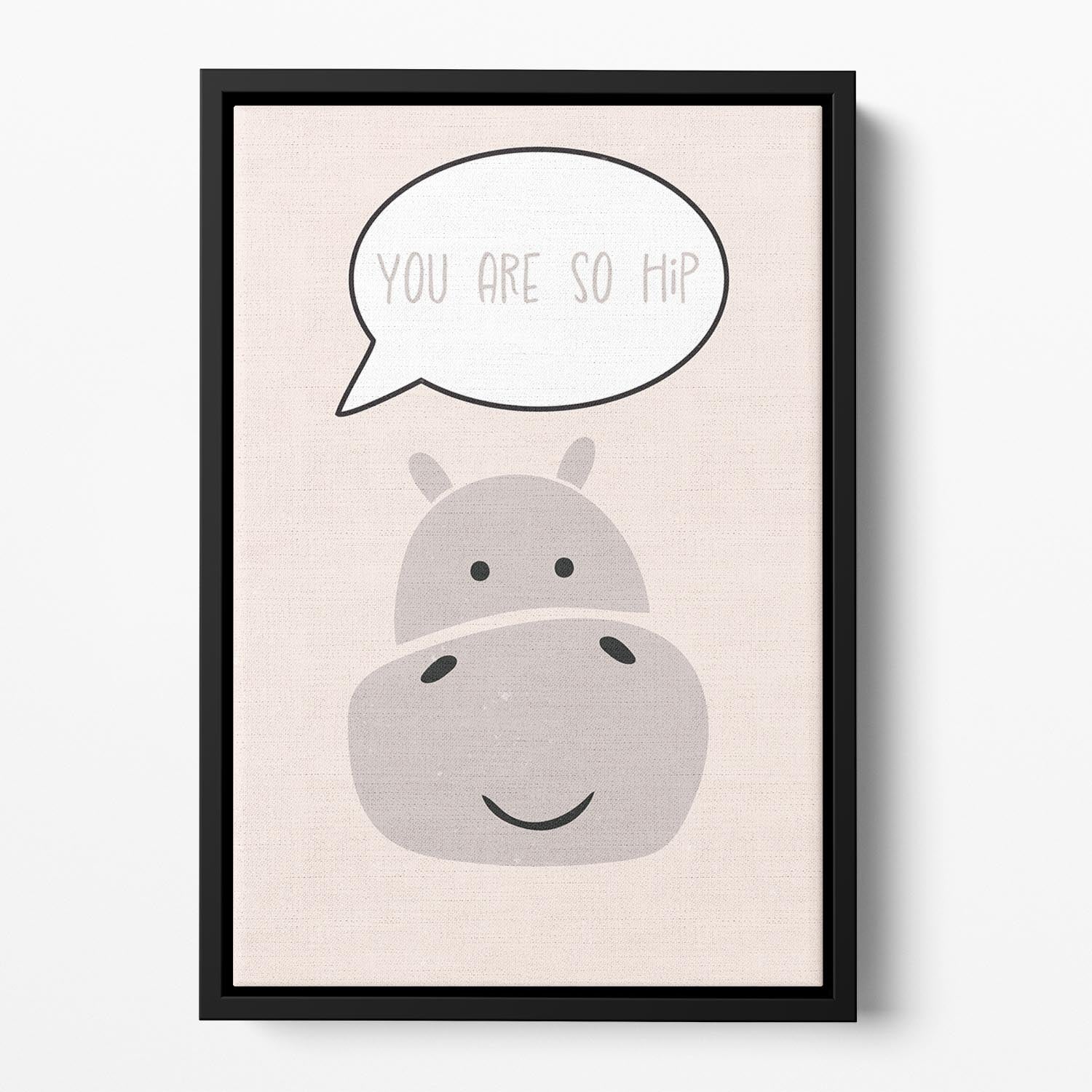 Hippo nursery print Floating Framed Canvas - 1x - 2