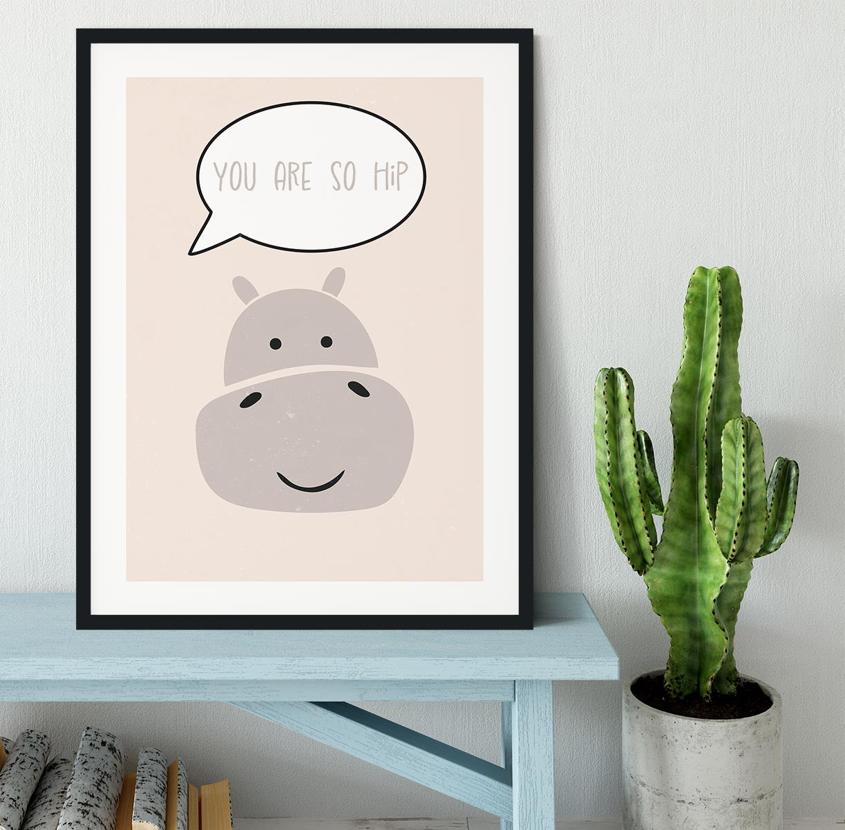 Hippo nursery print Framed Print - 1x - 1