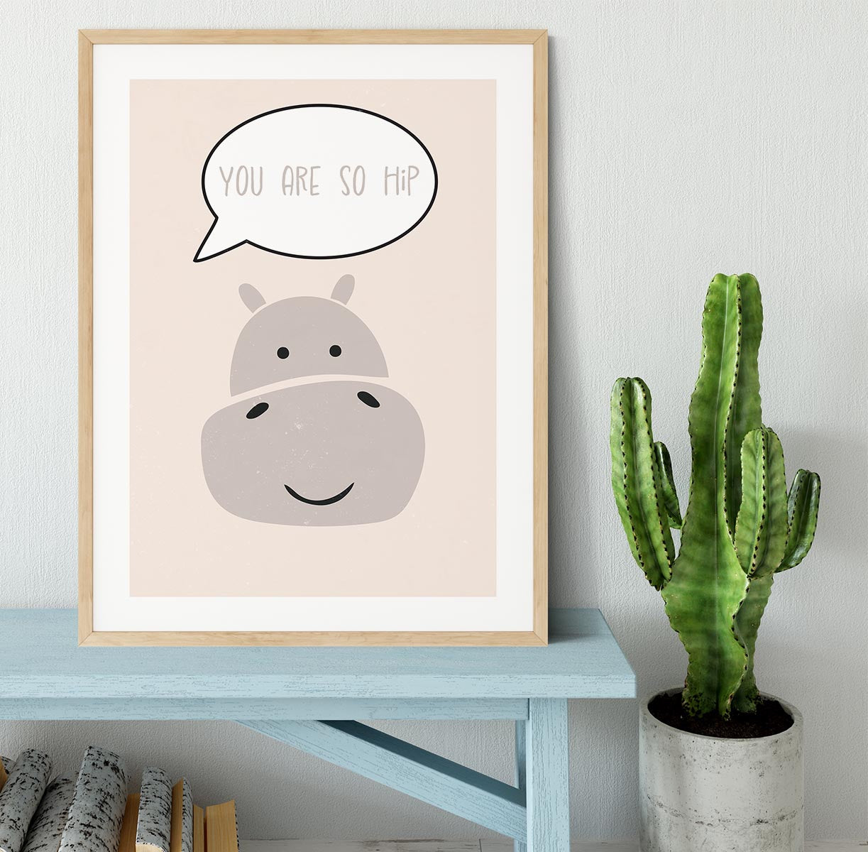 Hippo nursery print Framed Print - 1x - 3