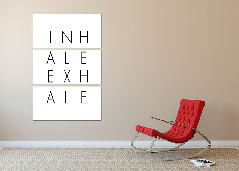 Inhale Exhale Large 3 Split Panel Canvas Print - Canvas Art Rocks - 2