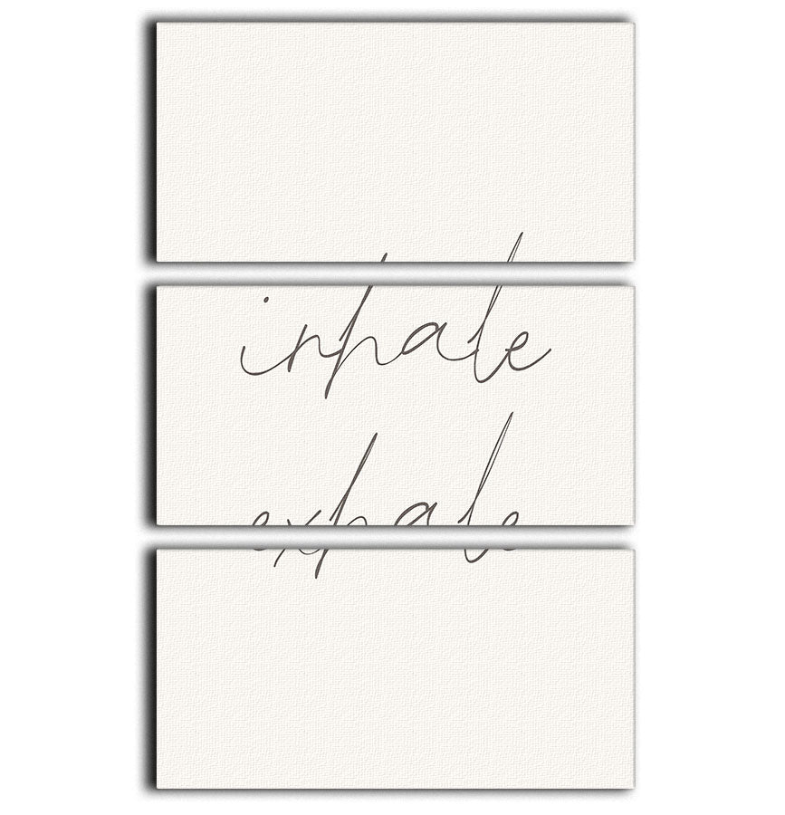 Inhale Exhale No4 3 Split Panel Canvas Print - Canvas Art Rocks - 1