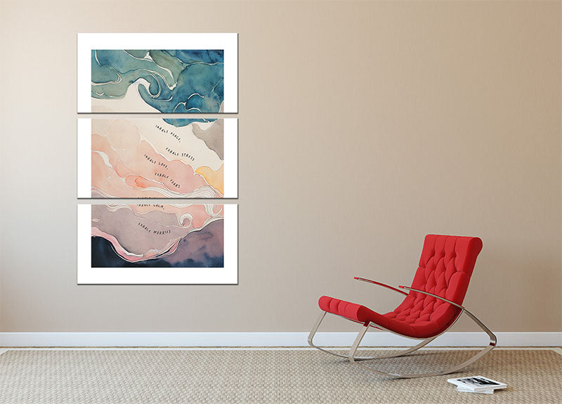 Inhale Sequence 3 Split Panel Canvas Print - Canvas Art Rocks - 2