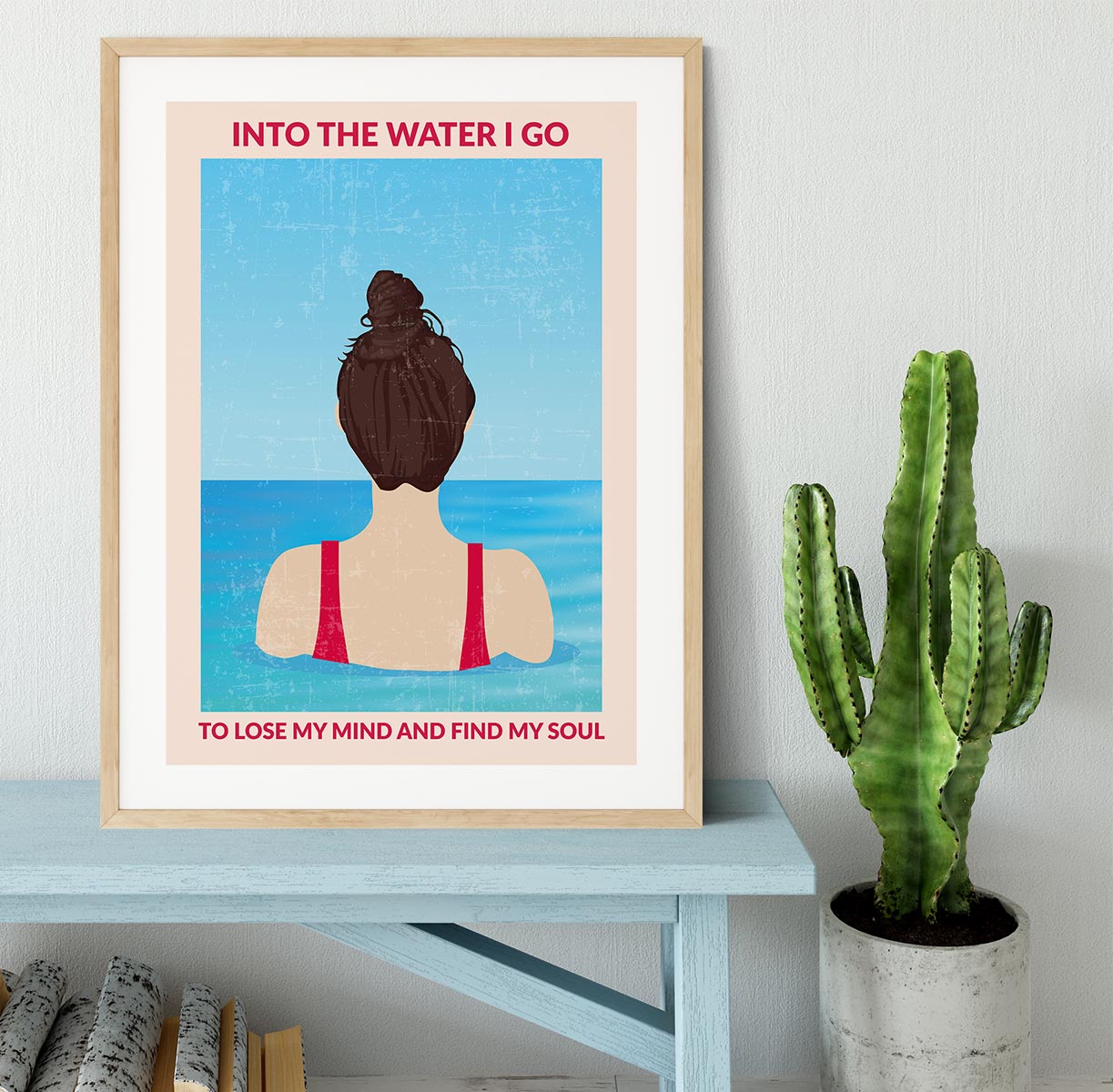 Into the Water red Framed Print - 1x - 3