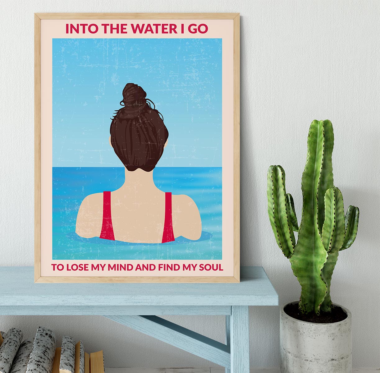 Into the Water red Framed Print - 1x - 4