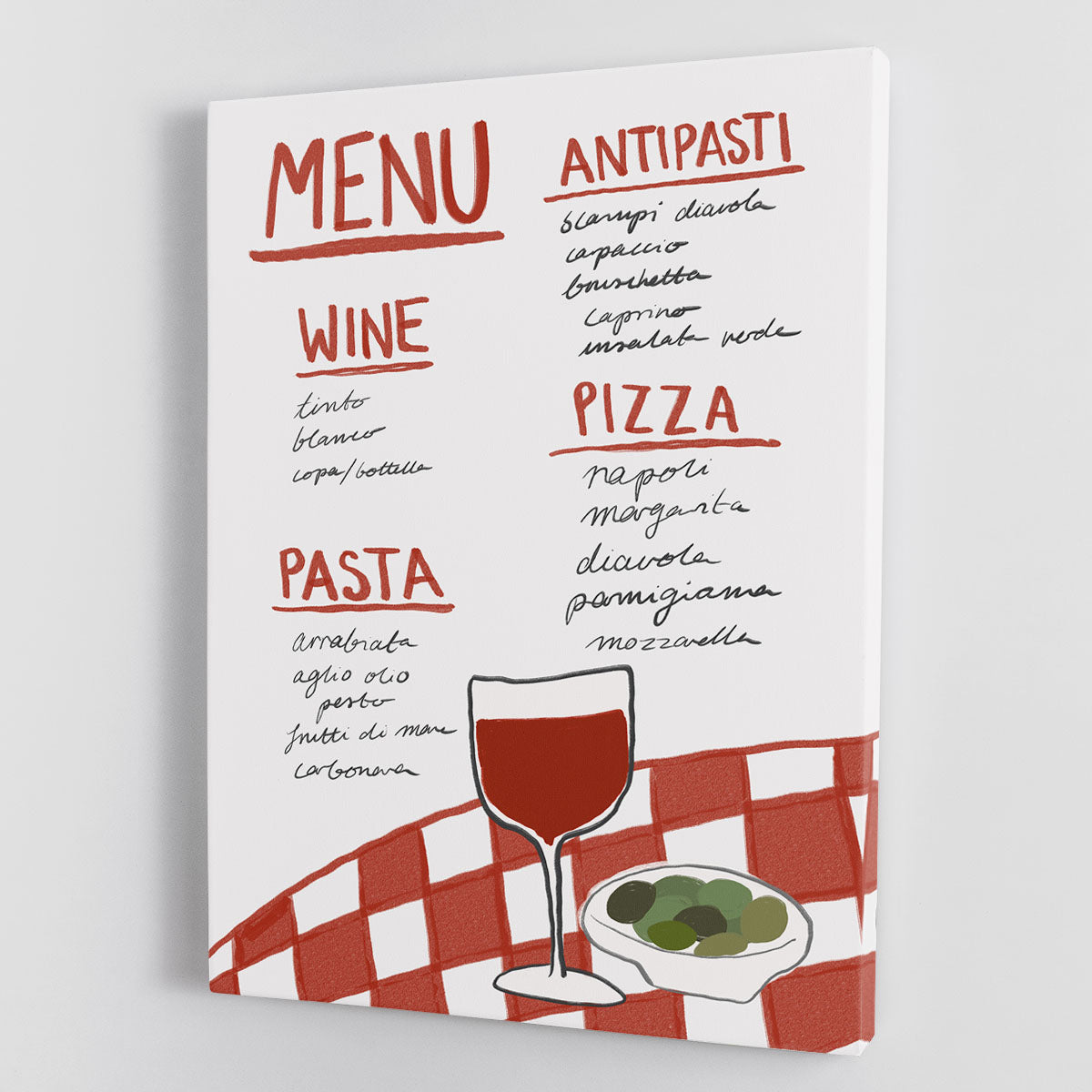 Italian Menu Canvas Print or Poster - Canvas Art Rocks - 1