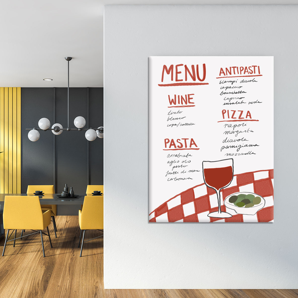 Italian Menu Canvas Print or Poster - Canvas Art Rocks - 4