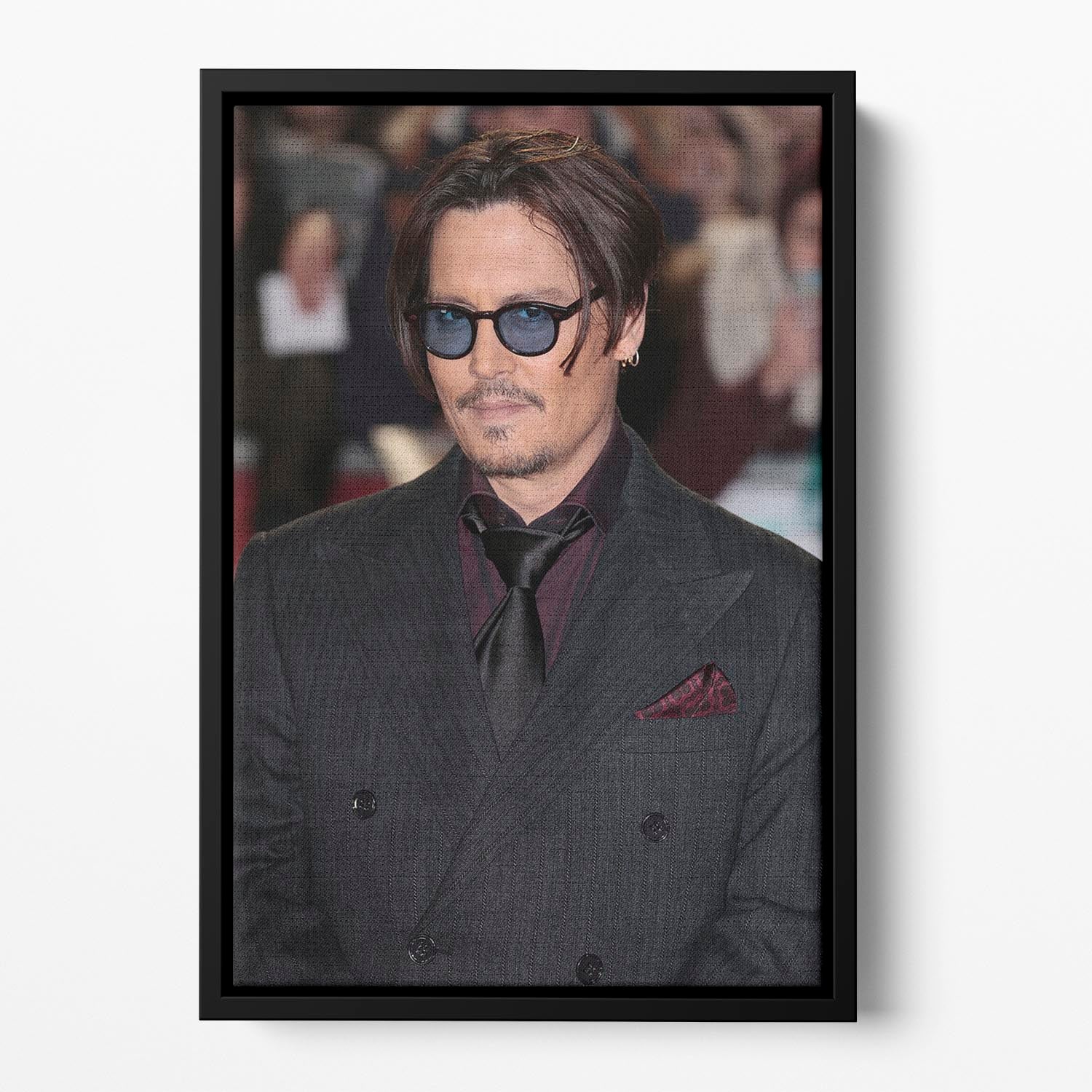 Johnny Depp in sunglasses Floating Framed Canvas - Canvas Art Rocks - 2