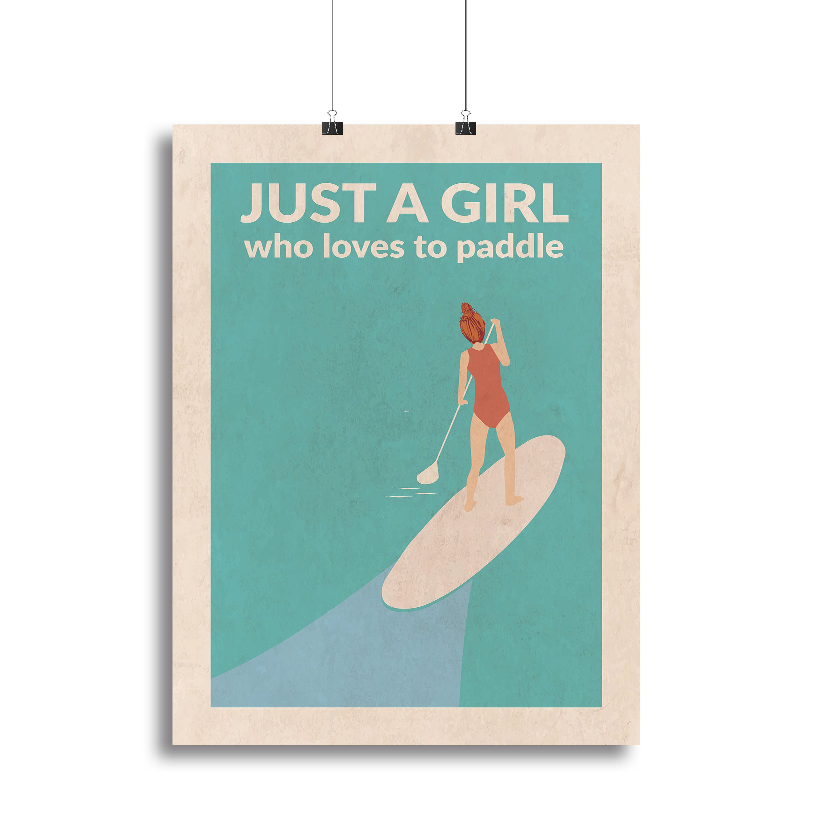 Just a Girl Who Loved To Paddle redhead Canvas Print or Poster - 1x - 2