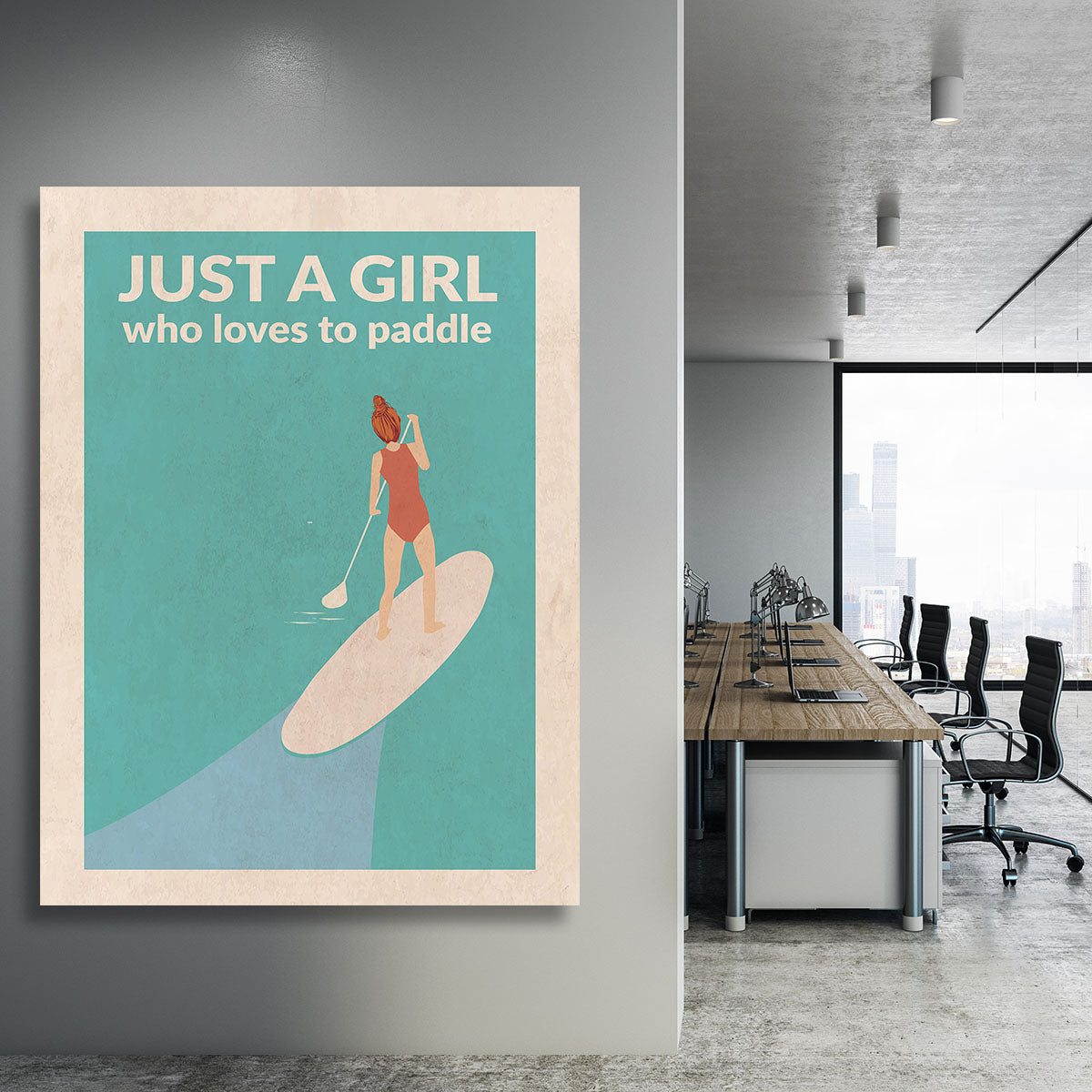 Just a Girl Who Loved To Paddle redhead Canvas Print or Poster - 1x - 3
