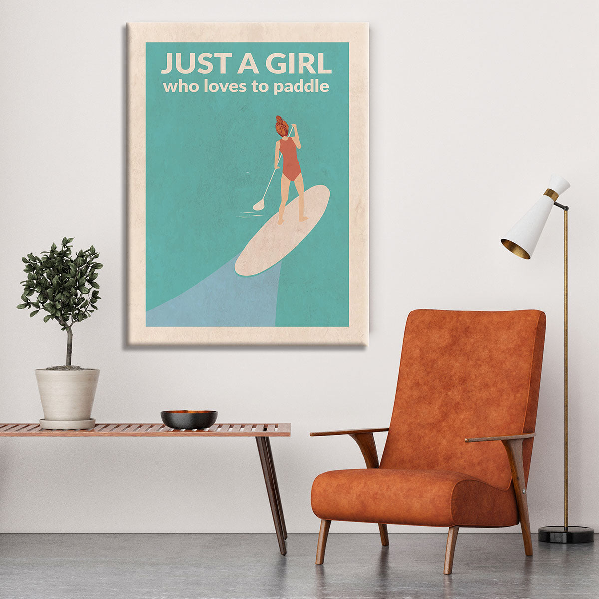Just a Girl Who Loved To Paddle redhead Canvas Print or Poster - 1x - 6