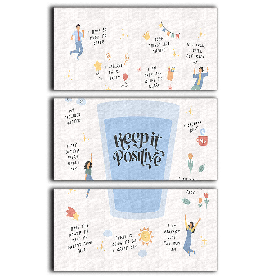 Keeptitpositive 3 Split Panel Canvas Print - Canvas Art Rocks - 1