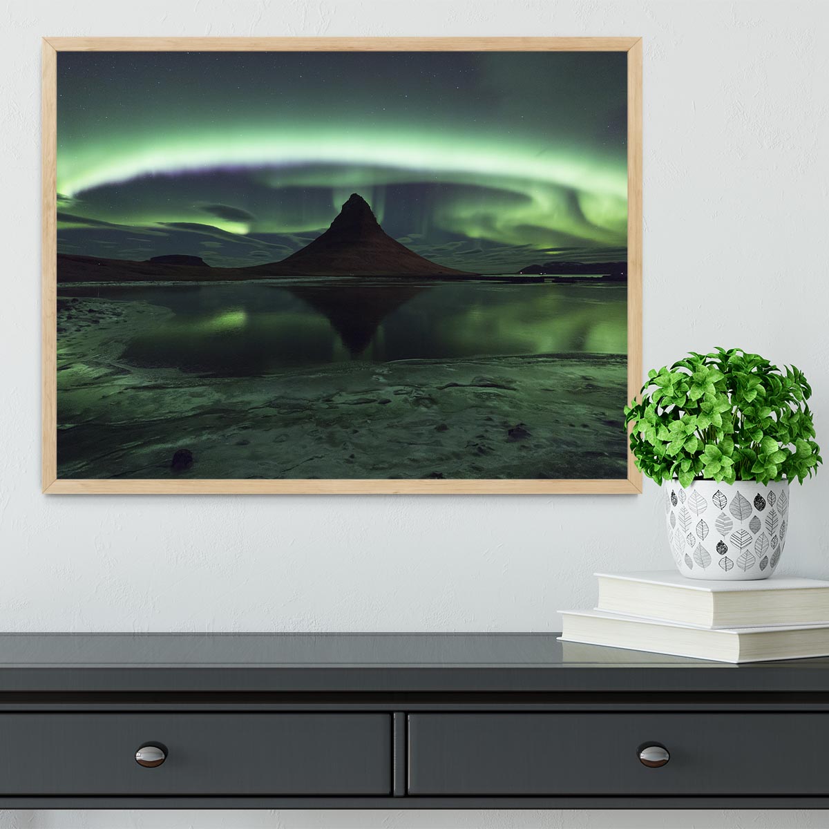 Kirkjufell Aurora Framed Print - Canvas Art Rocks - 4