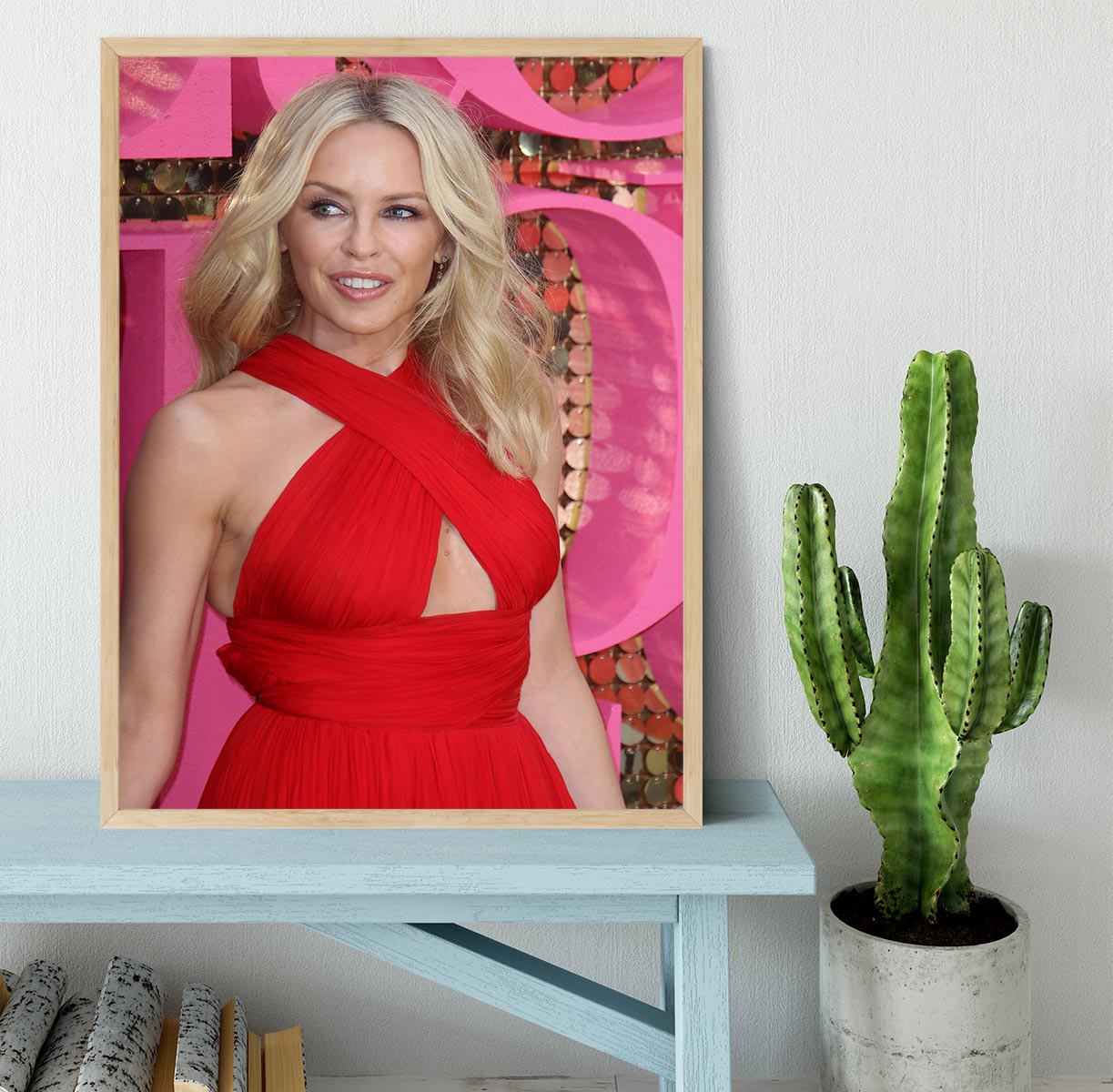 Kylie Minogue in red Framed Print - Canvas Art Rocks - 4