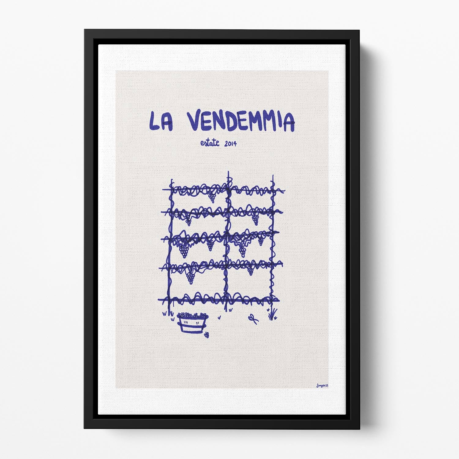 La vendemmia Floating Framed Canvas - Canvas Art Rocks - 2