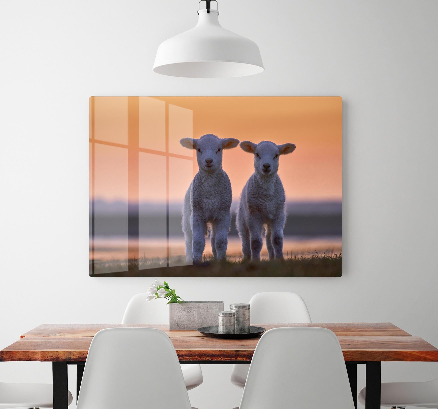 Lamb Twins Acrylic Block - 1x - 2