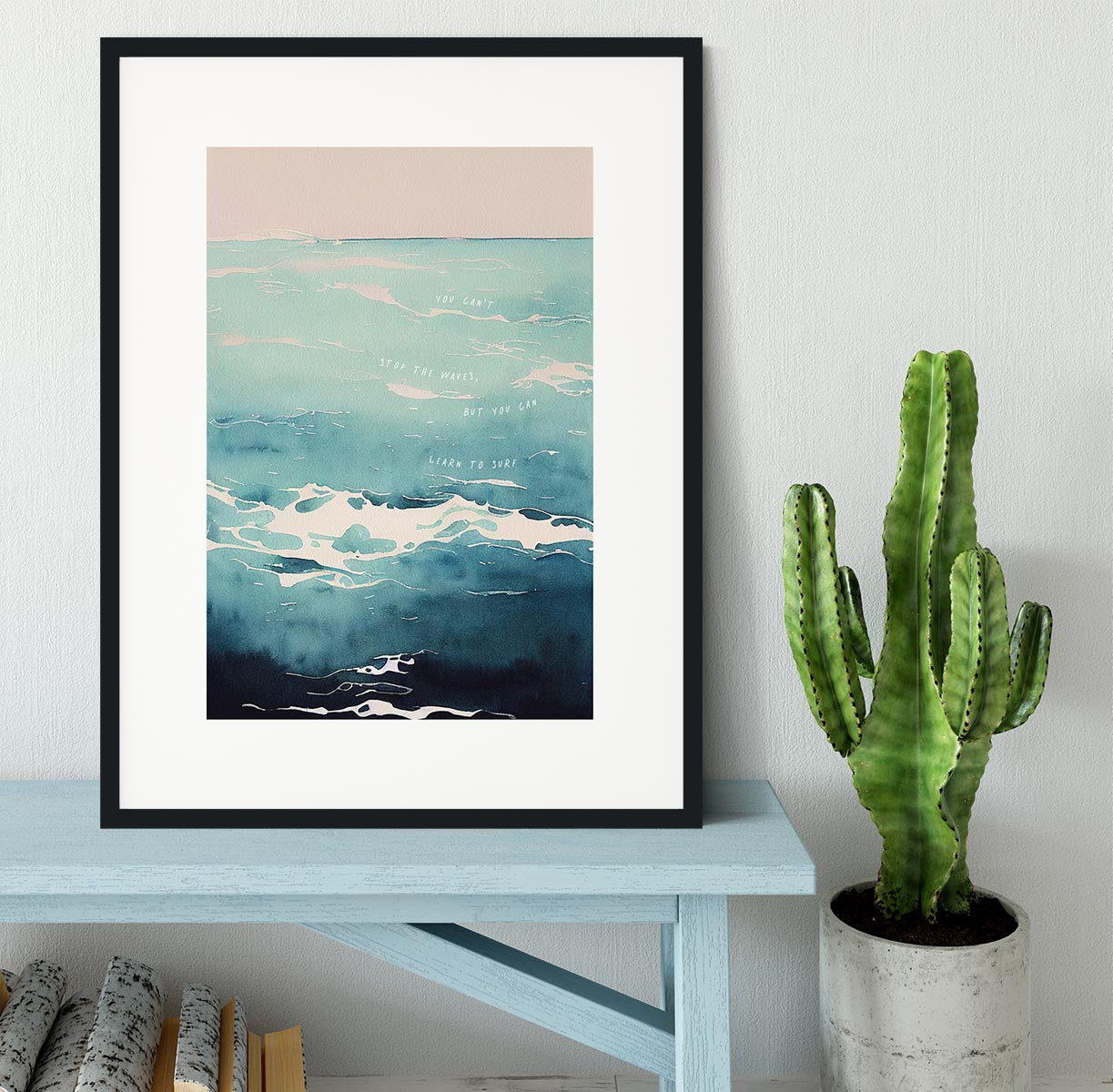Learn To Surf Framed Print - Canvas Art Rocks - 1