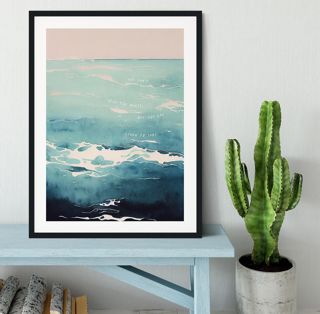 Learn To Surf Framed Print - Canvas Art Rocks - 2