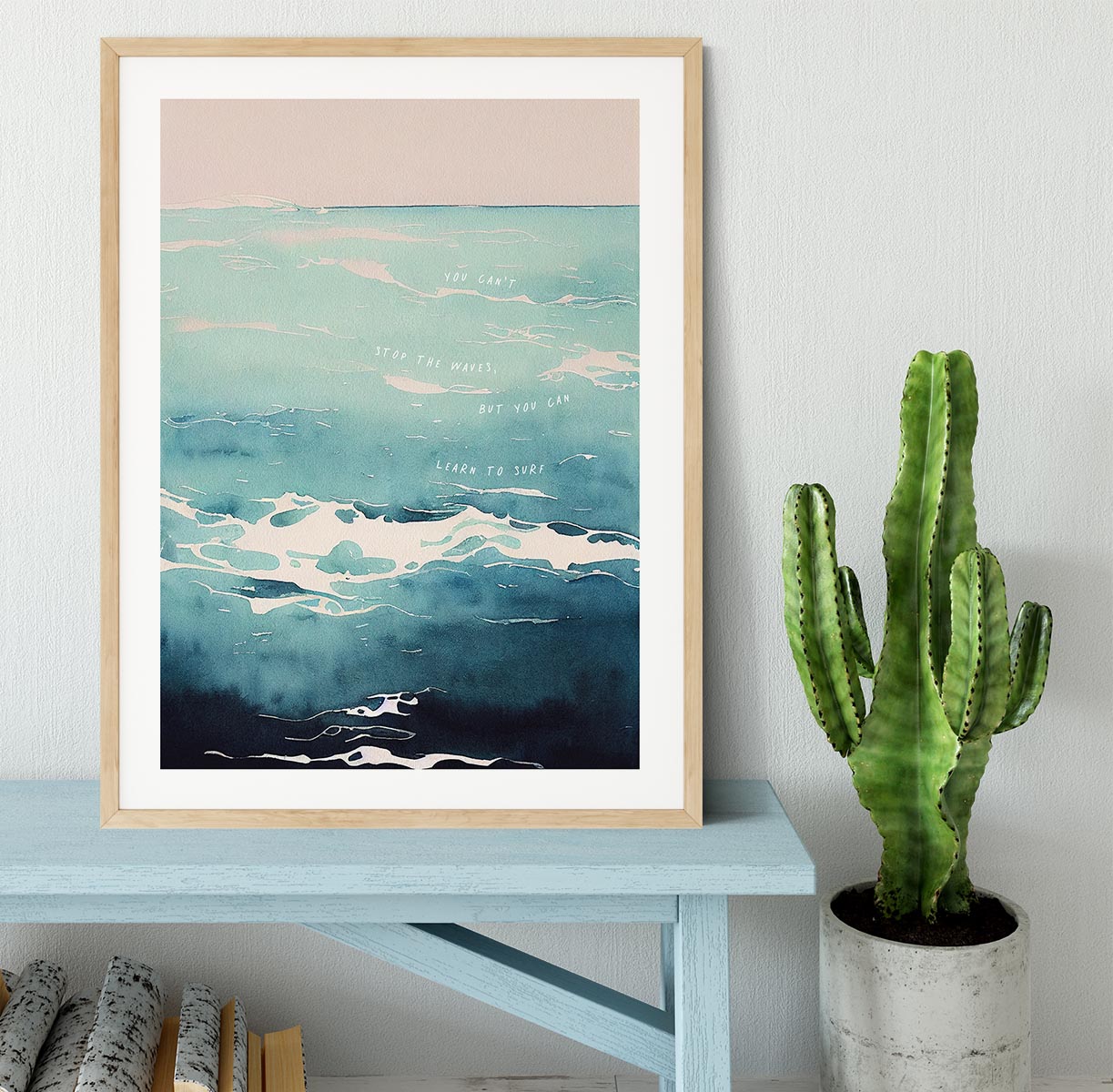 Learn To Surf Framed Print - Canvas Art Rocks - 4