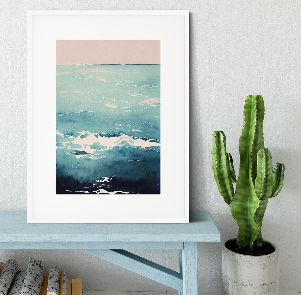 Learn To Surf Framed Print - Canvas Art Rocks - 5