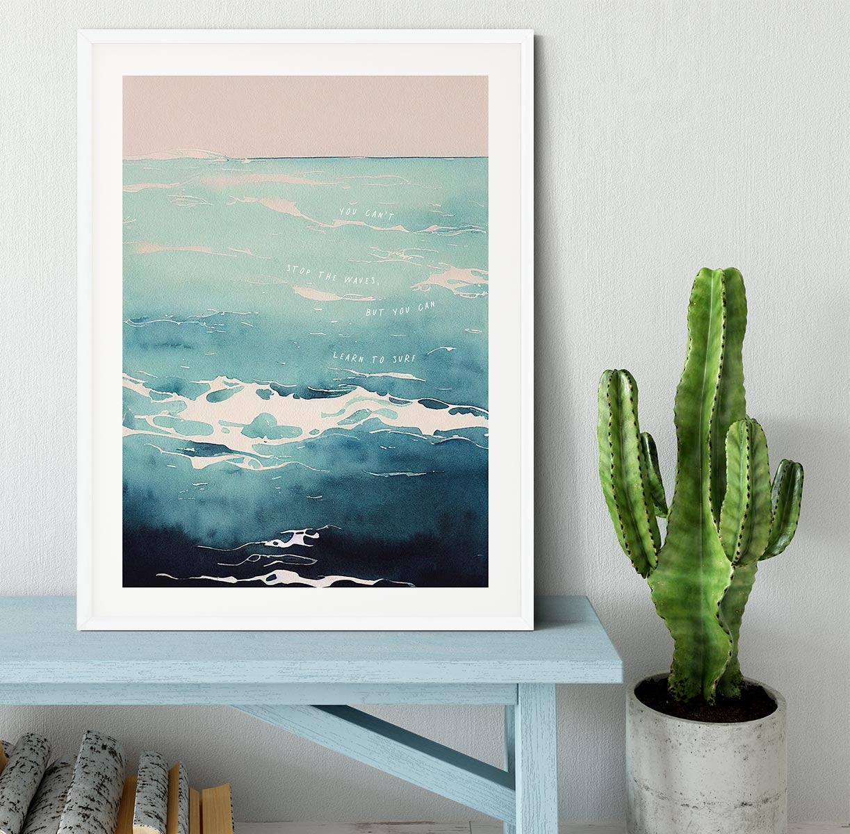 Learn To Surf Framed Print - Canvas Art Rocks -6