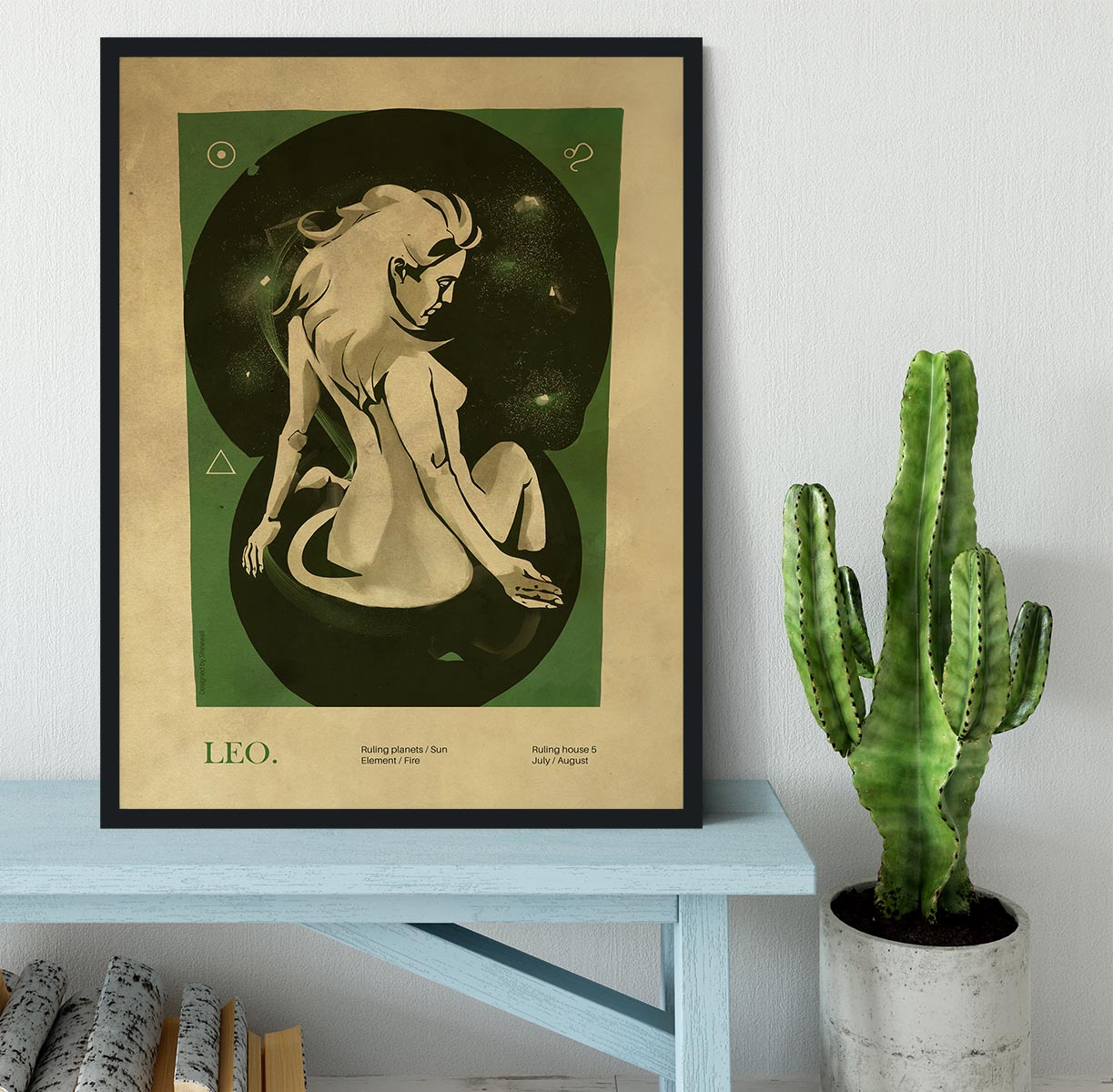 Leo Celestial Strength Poster Framed Print - Canvas Art Rocks - 2