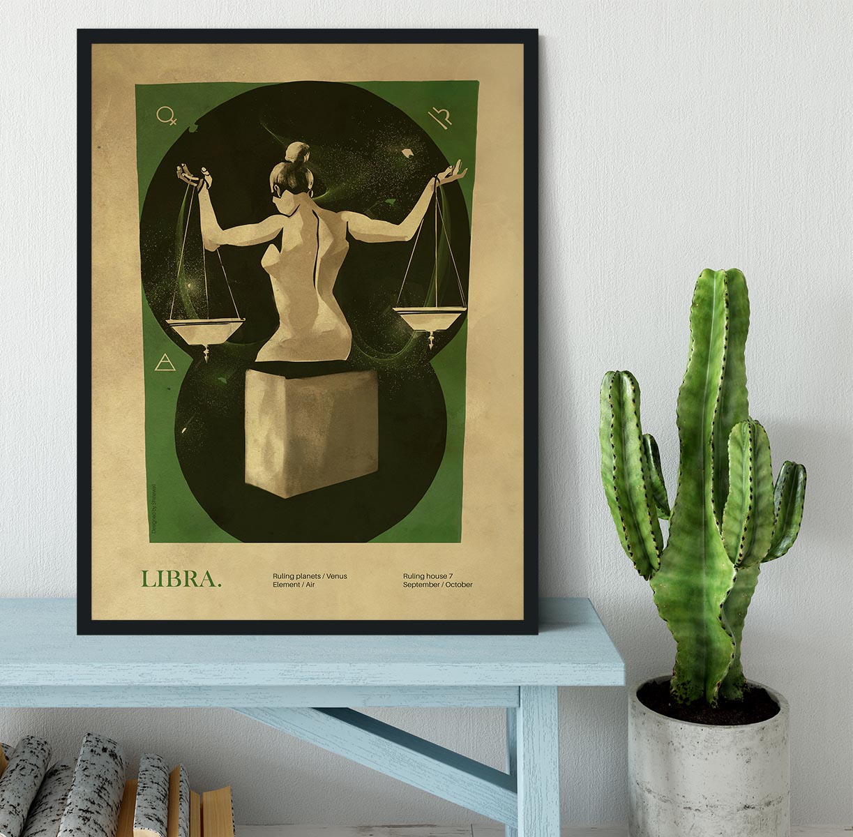 Libra Celestial Equilibrium Art Framed Print - Canvas Art Rocks - 2