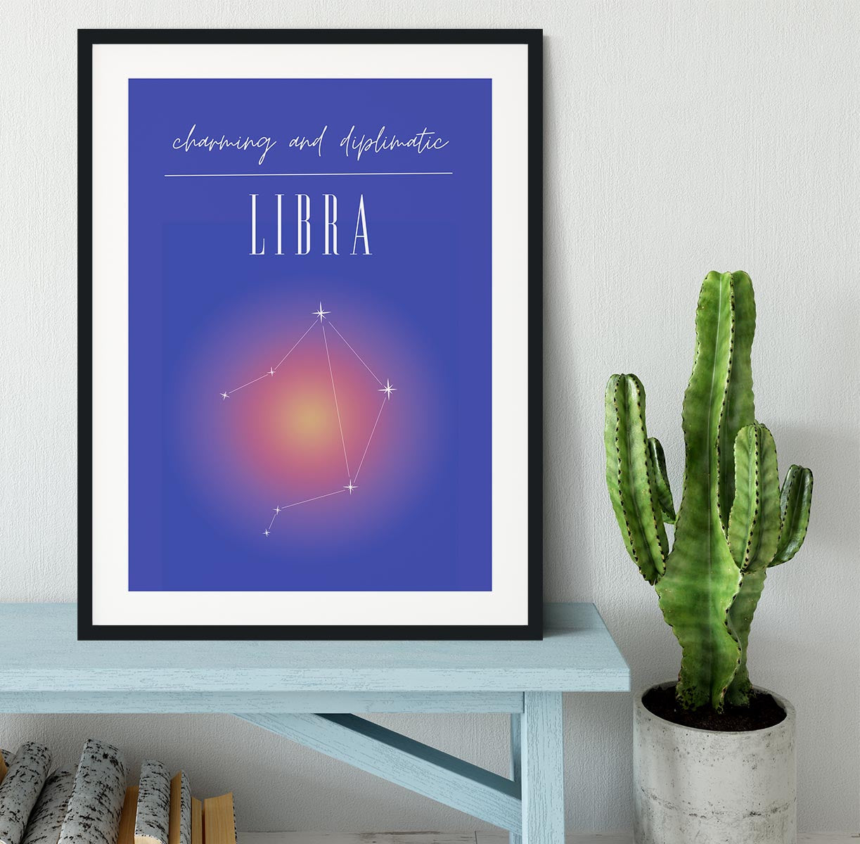 Libra Zodiac Harmony Art Framed Print - Canvas Art Rocks - 1