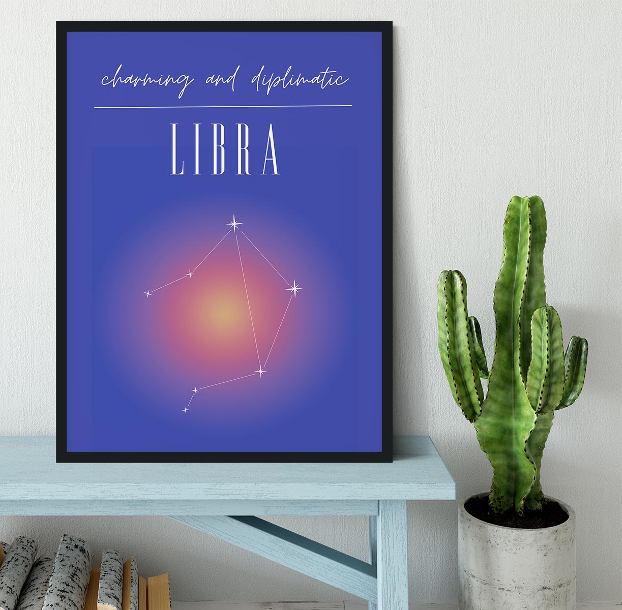 Libra Zodiac Harmony Art Framed Print - Canvas Art Rocks - 2