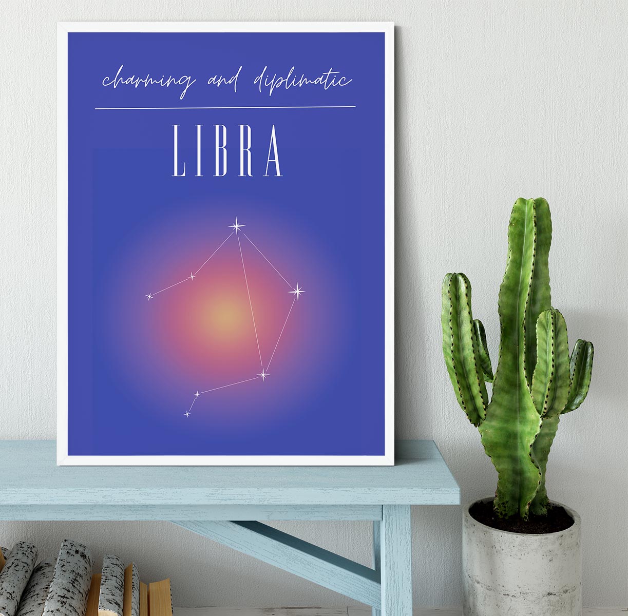 Libra Zodiac Harmony Art Framed Print - Canvas Art Rocks -6