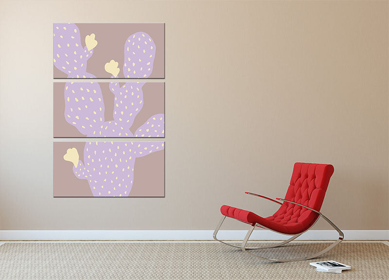 Lilac Cactus 3 Split Panel Canvas Print - 1x - 2